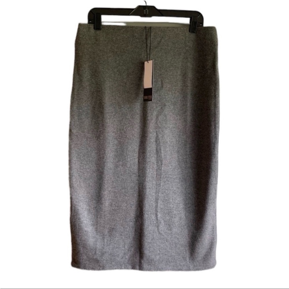 Modal charcoal grey Midi Skirt